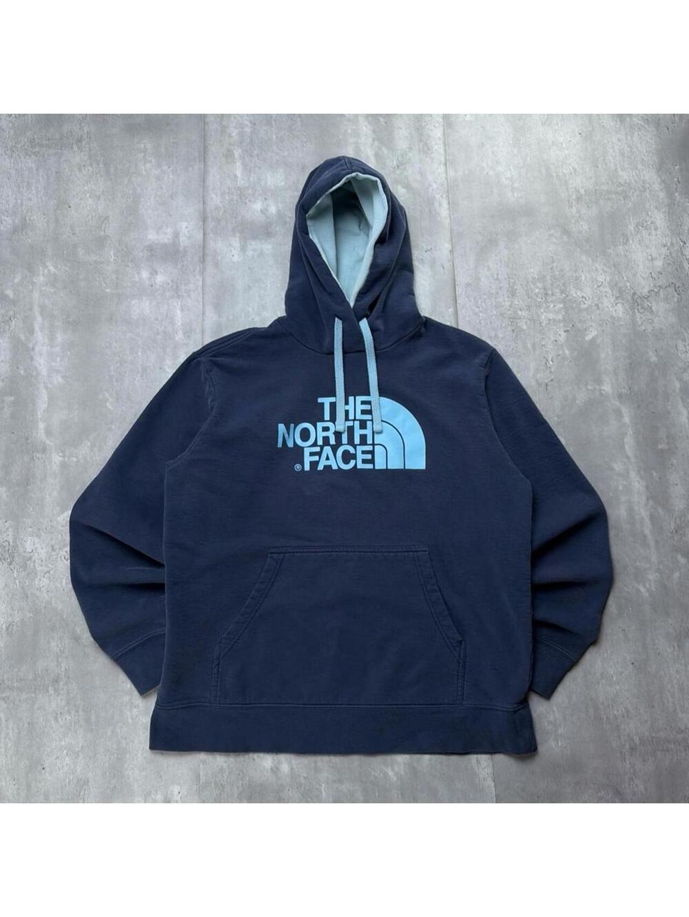 Y2K Navy The North Face Logo Baggy Hoodie